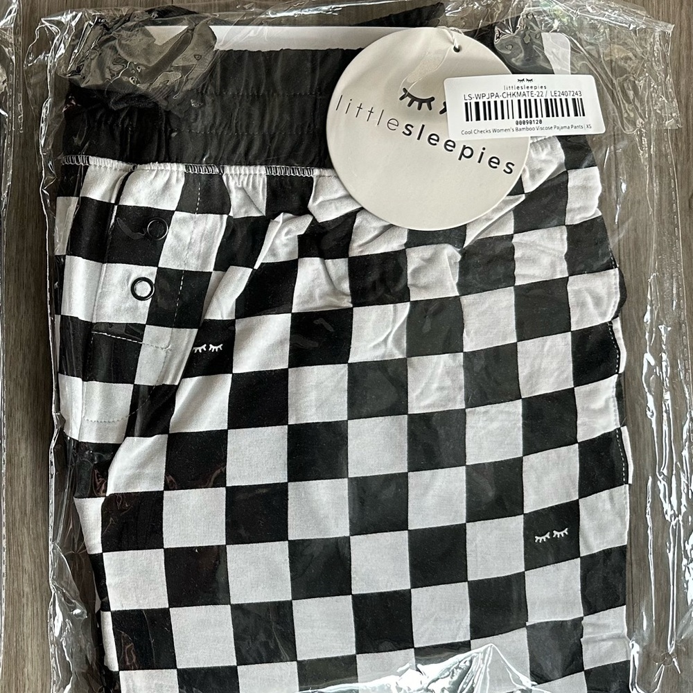 Little Sleepies Black and White Checkered Pants